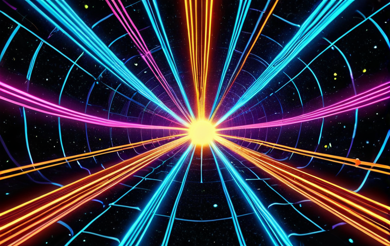 **
Prompt: Entangled photons, vibrant and surreal, connected by a glowing line across a cosmic background. Emphasize the paradox of "spooky action at a distance." Style: Science illustration, vibrant colors, high detail.
**
